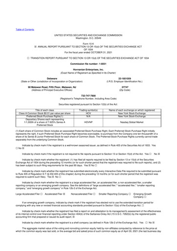 Thumbnail Hovnanian Enterprises
 10-K Annual Report 