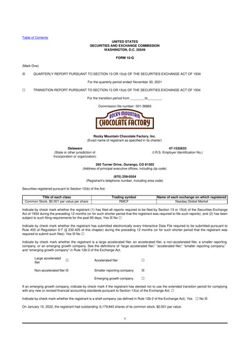 Thumbnail Rocky Mountain Chocolate Factory 10-Q Quarterly Report FY2022 