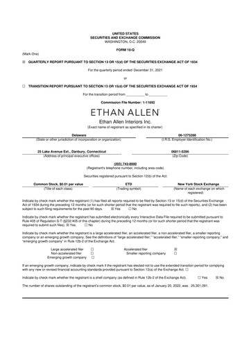 Thumbnail Ethan Allen
 10-Q Quarterly Report FY2022 