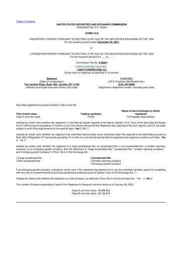 Thumbnail 1-800-Flowers.com, Inc.
 10-Q Quarterly Report FY2022 