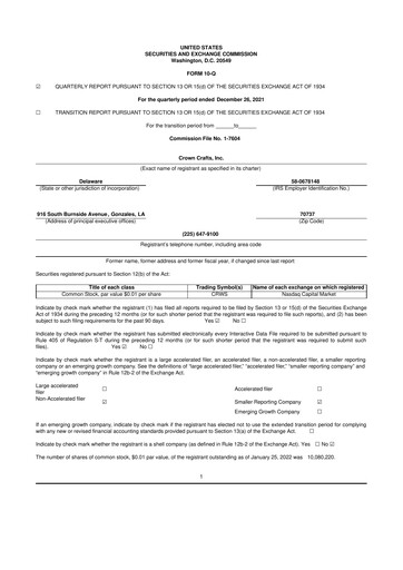 Thumbnail Crown Crafts 10-Q Quarterly Report FY2022 