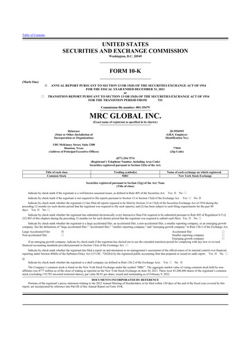 Miniature MRC Global
 10-K Rapport annuel 2021