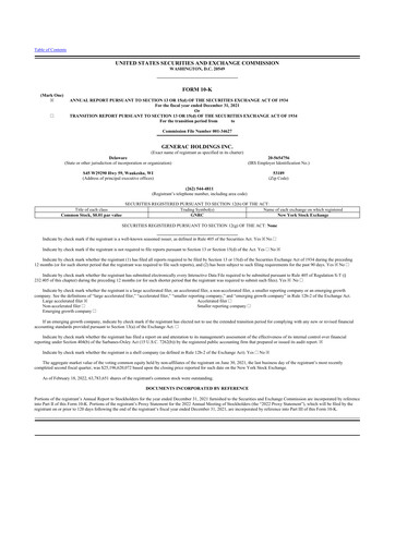 Thumbnail Generac 10-K Annual Report 2021