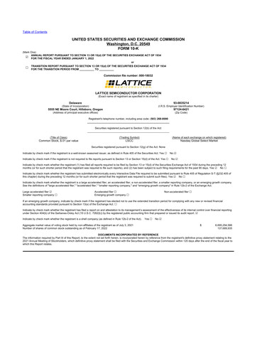 Thumbnail Lattice Semiconductor 10-K Annual Report 2021