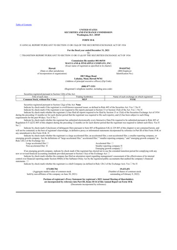 Thumbnail Maui Land & Pineapple Company 10-K Annual Report 2021