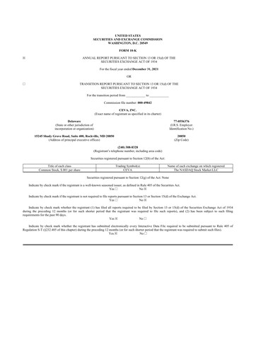 Thumbnail CEVA
 10-K Annual Report 2021