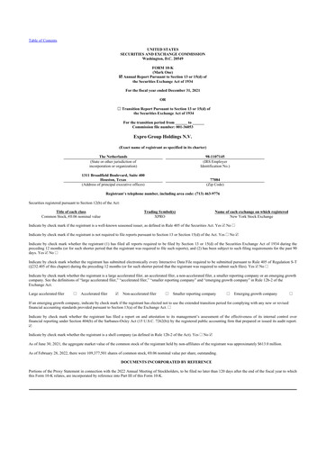Thumbnail Expro Group 10-K Annual Report 2021