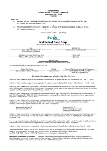Thumbnail Middlefield Banc
 10-K Annual Report 2021