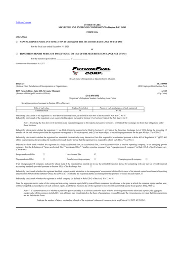 Thumbnail FutureFuel 10-K Annual Report 2021