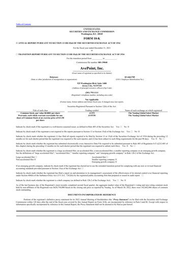 Thumbnail AvePoint 10-K Annual Report 2021