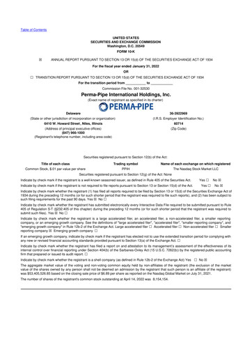 Thumbnail Perma-Pipe International 10-K Annual Report 