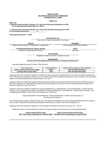 Thumbnail Gray Media
 10-Q Quarterly Report FY2022 