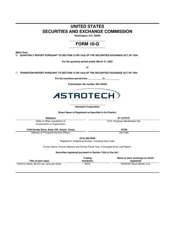Thumbnail Astrotech 10-Q Quarterly Report FY2022 