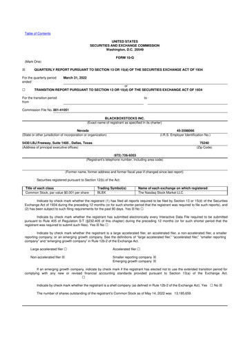 Thumbnail Blackboxstocks 10-Q Quarterly Report FY2022 