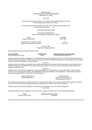 Thumbnail Escalade Sports 10-Q Quarterly Report FY 