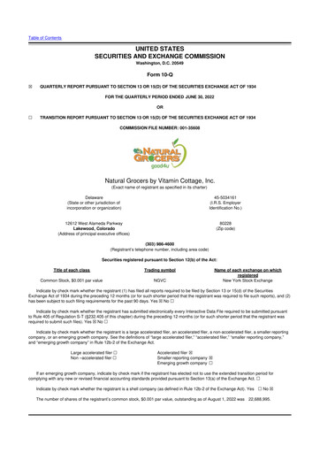 Thumbnail Natural Grocers by Vitamin Cottage 10-Q Quarterly Report FY2022 