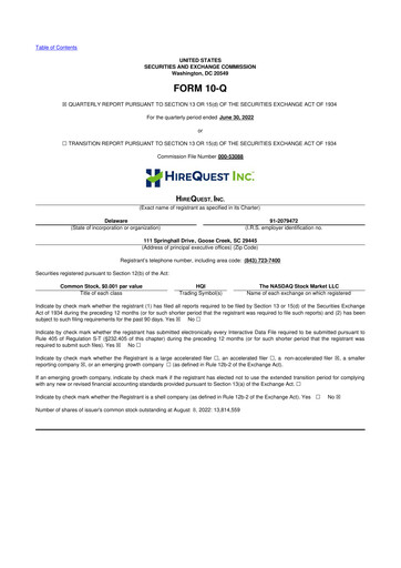 Thumbnail HireQuest 10-Q Quarterly Report FY2022 