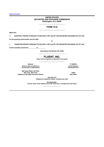 Thumbnail Fluent 10-Q Quarterly Report FY2022 