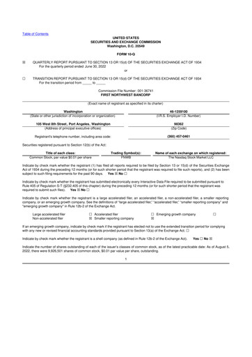 Thumbnail First Northwest Bancorp 10-Q Quarterly Report FY2022 