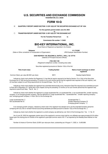 Vorschaubild BIO-key International
 10-Q Quartalsbericht 2022 
