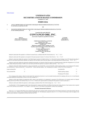 Thumbnail Contango Ore 10-K Annual Report 2022