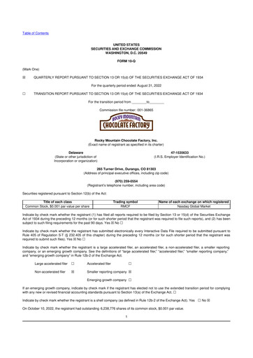 Thumbnail Rocky Mountain Chocolate Factory 10-Q Quarterly Report FY2022 