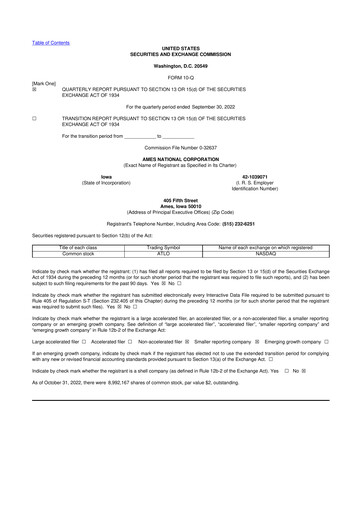 Thumbnail Ames National Corp. 10-Q Quarterly Report FY 