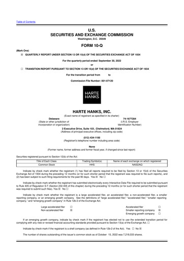 Miniature Harte Hanks 10-Q Rapport trimestriel 2022 