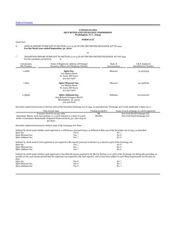 Thumbnail Spire Inc. 10-K Annual Report 