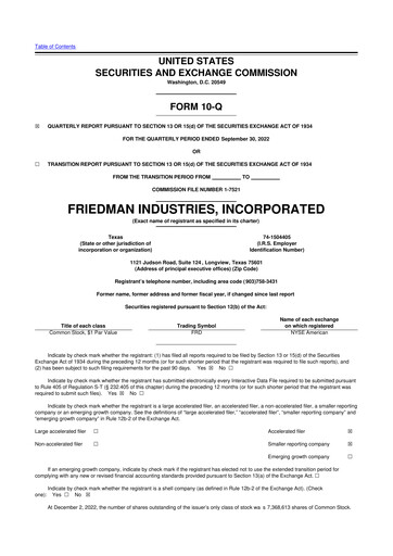 Vorschaubild Friedman Industries 10-Q Quartalsbericht 2023 