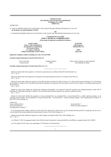 Thumbnail Daily Journal 10-K Annual Report 2022