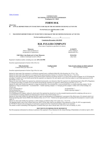 Thumbnail H.B. Fuller
 10-K Annual Report 2022