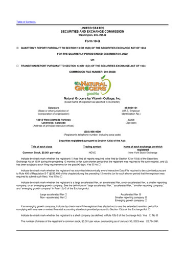 Thumbnail Natural Grocers by Vitamin Cottage 10-Q Quarterly Report FY2023 