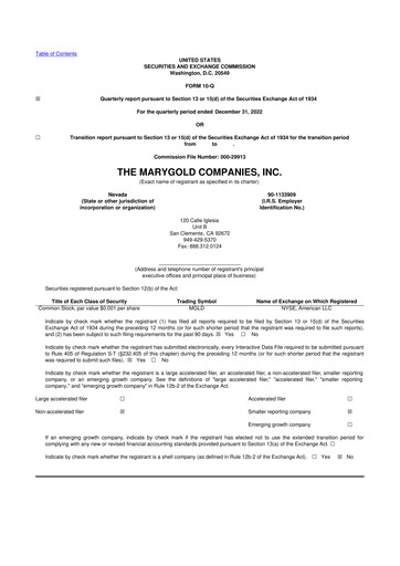 Vorschaubild the Marygold Companies 10-Q Quartalsbericht 2023 