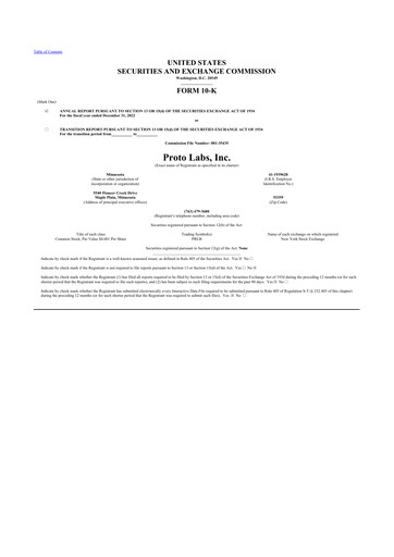 Thumbnail Protolabs 10-K Annual Report 2022