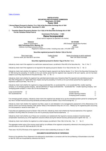 Thumbnail Dana Incorporated 10-K Annual Report 