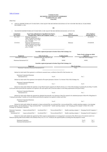 Thumbnail Huntsman Corporation
 10-K Annual Report 
