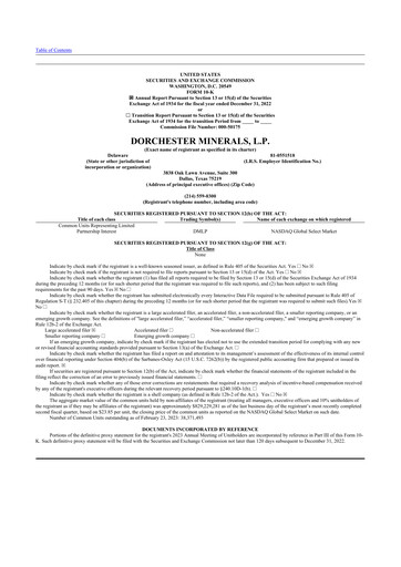 Thumbnail Dorchester Minerals 10-K Annual Report 2022