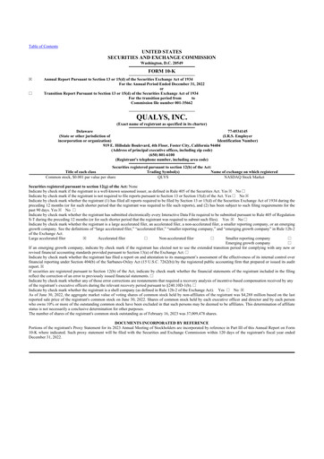 Thumbnail Qualys 10-K Annual Report 2022