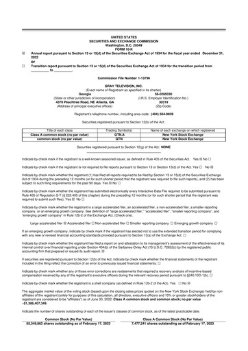 Thumbnail Gray Media
 10-K Annual Report 2022