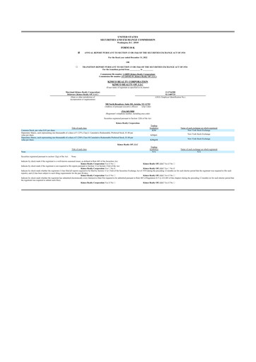 Thumbnail Kimco Realty
 10-K Annual Report 2022