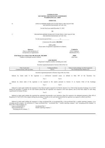 Thumbnail CEVA
 10-K Annual Report 2022