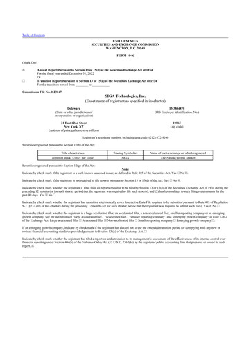Thumbnail SIGA Technologies 10-K Annual Report 2022