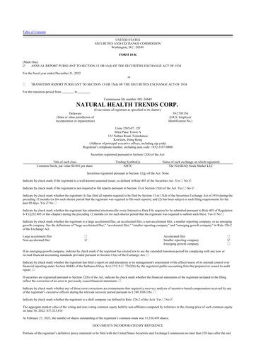 Thumbnail Natural Health Trends 10-K Annual Report 2022