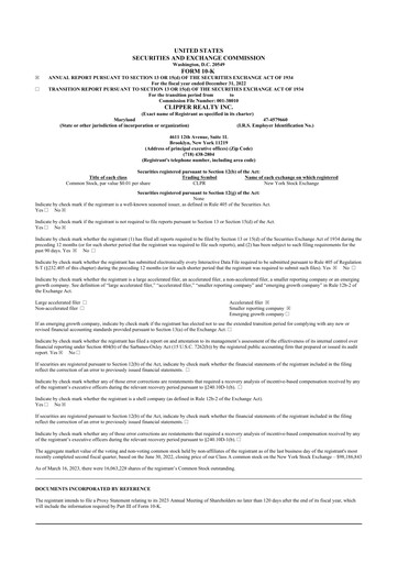 Thumbnail Clipper Realty 10-K Annual Report 2022