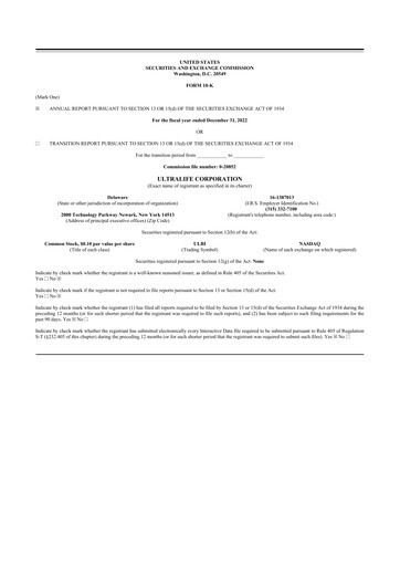 Thumbnail Ultralife Corporation 10-K Annual Report 2022