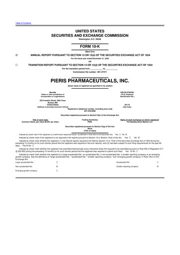 Thumbnail Palvella Therapeutics 10-K Annual Report 2022