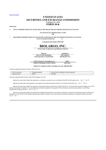 Thumbnail BioLargo 10-K Annual Report 2022