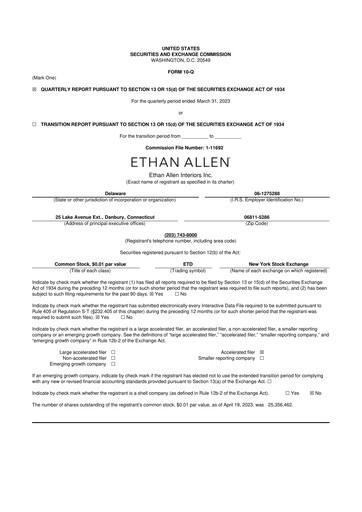Thumbnail Ethan Allen
 10-Q Quarterly Report FY2023 