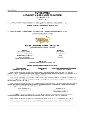 Thumbnail Natural Grocers by Vitamin Cottage 10-Q Quarterly Report FY2023 